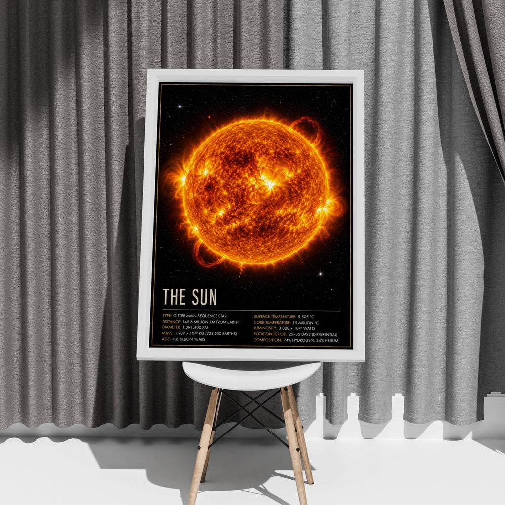 The Sun Space Poster, Solar System Wall Art, Astronomy Science Print, Office Decor