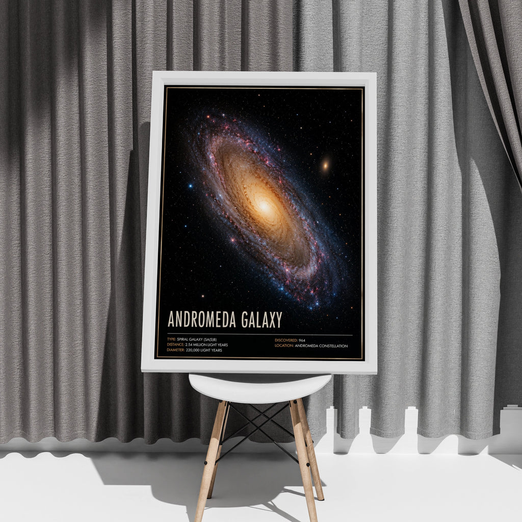 Andromeda Galaxy Poster, Space Wall Art, Spiral Galaxy Print, Astronomy Decor