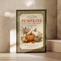 Farm Fresh Pumpkins Vintage Poster, Autumn Harvest Wall Art, Farmhouse Kitchen Print