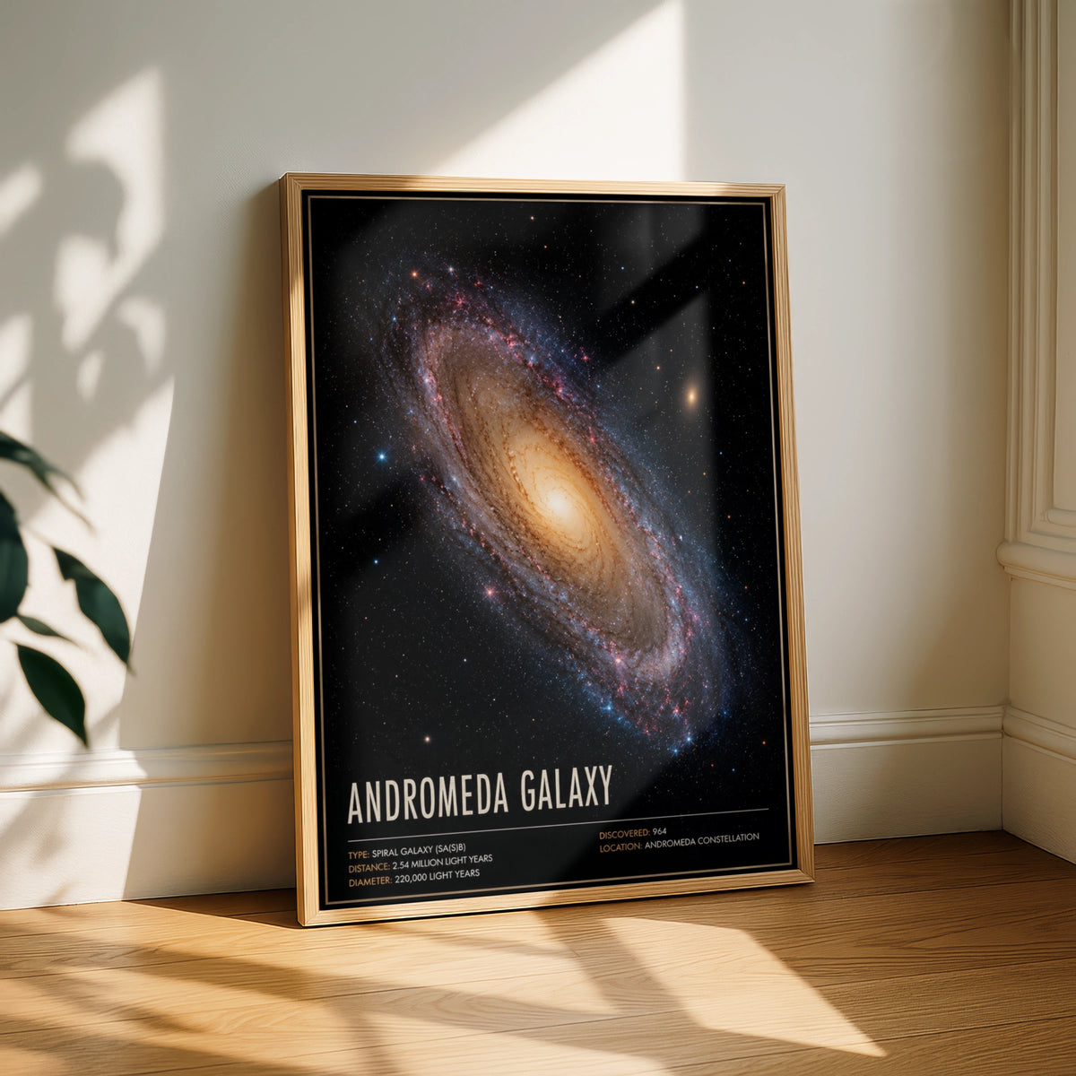 Andromeda Galaxy Poster, Space Wall Art, Spiral Galaxy Print, Astronomy Decor