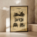 Karl Benz Automobile Patent Print, Vintage Car Poster, 1907 Blueprint Wall Art