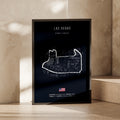 Las Vegas Street Circuit F1 Poster, Formula 1 Race Track Print, Dark Navy Wall Art