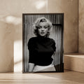 Marilyn Monroe Black and White Portrait Poster, Vintage Hollywood Wall Art Print