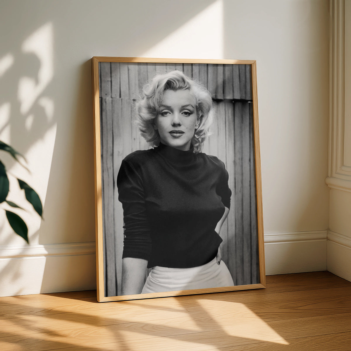 Marilyn Monroe Black and White Portrait Poster, Vintage Hollywood Wall Art Print