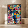 LeBron Tune Squad Pop Art Poster, Basketball Graffiti Wall Art, Sports Street Art Print