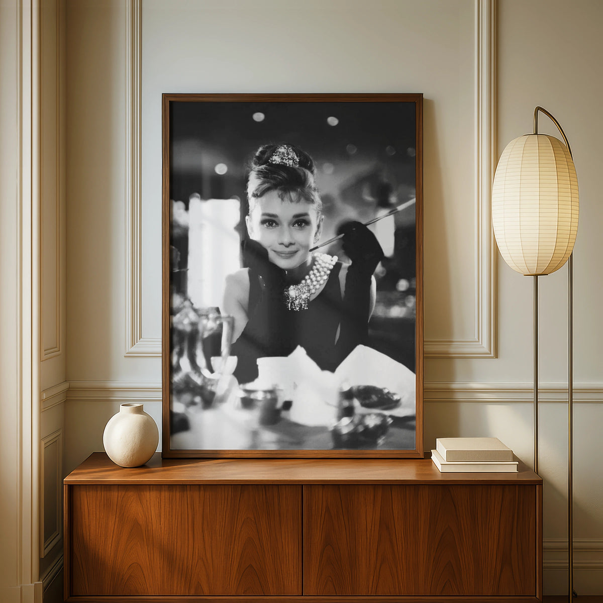 Audrey Hepburn Black White Photo Poster, Classic Hollywood Glamour, Vintage Cinema Wall Art