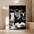 Audrey Hepburn Black White Photo Poster, Classic Hollywood Glamour, Vintage Cinema Wall Art