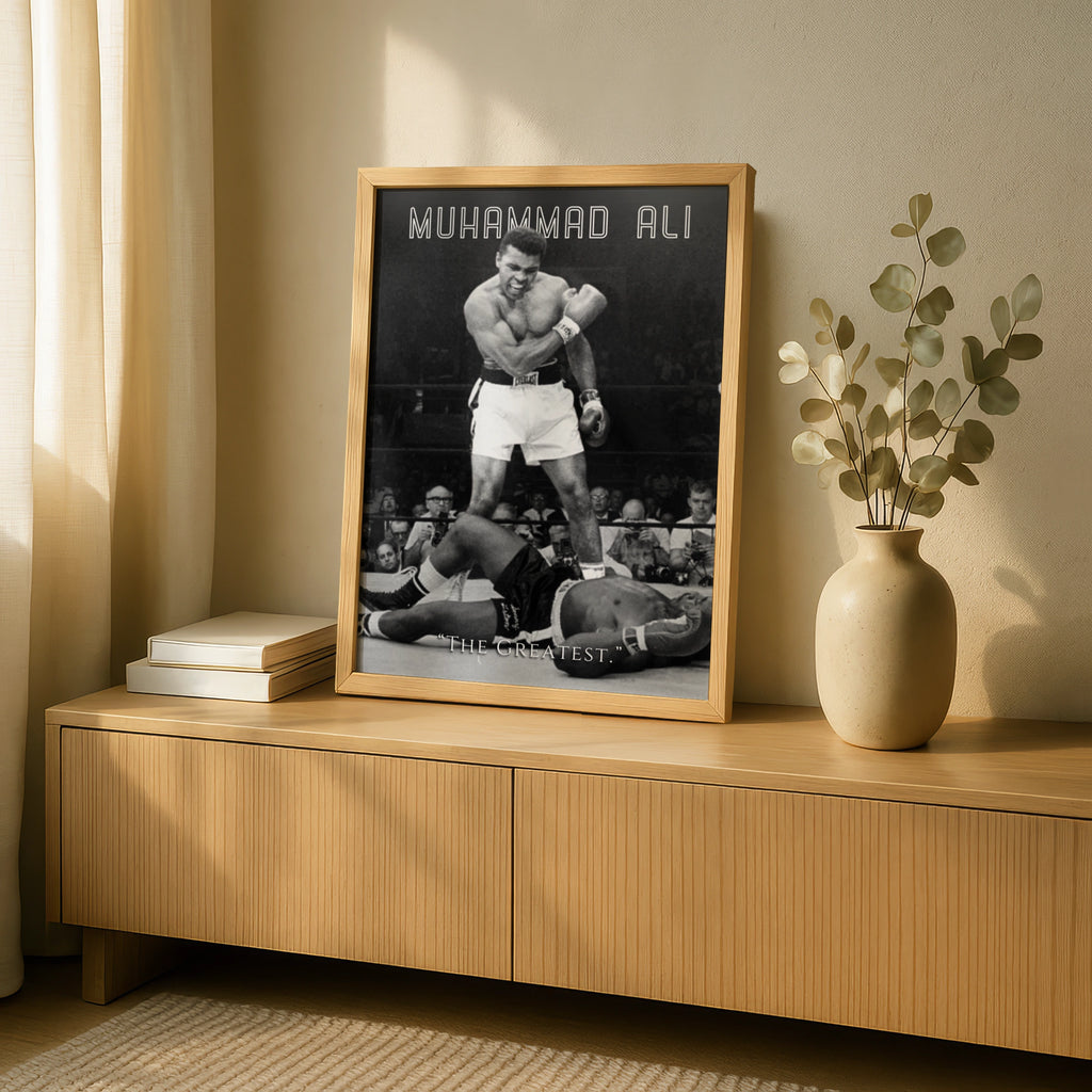 Muhammad Ali Boxing Poster, The Greatest, Black White Sport Wall Art Print