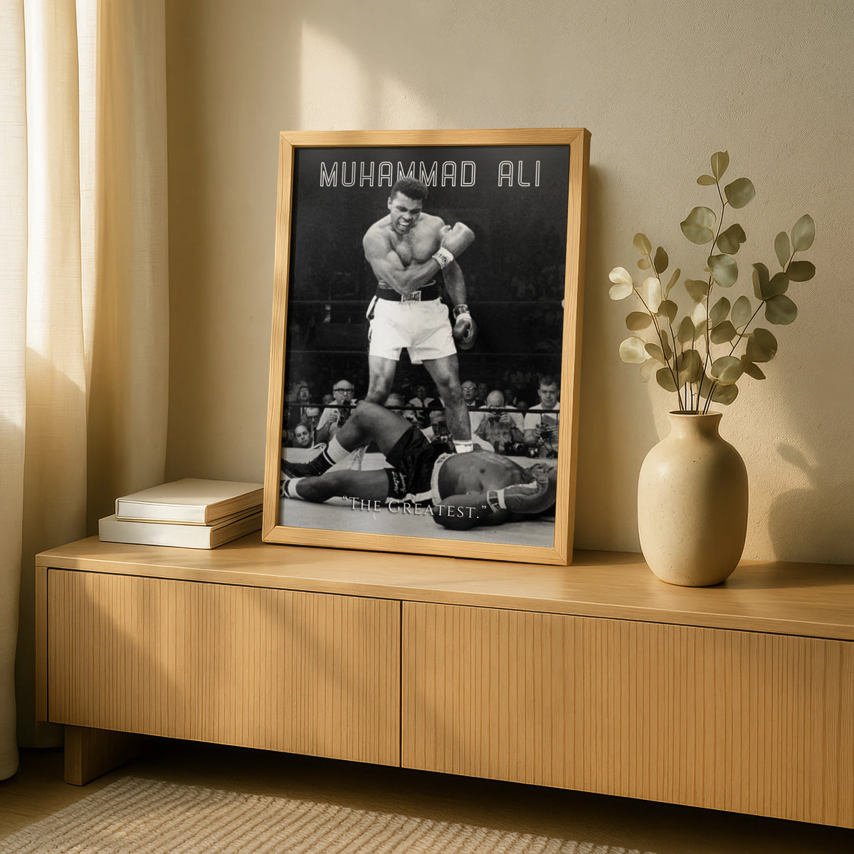 Muhammad Ali Boxing Poster, The Greatest, Black White Sport Wall Art Print