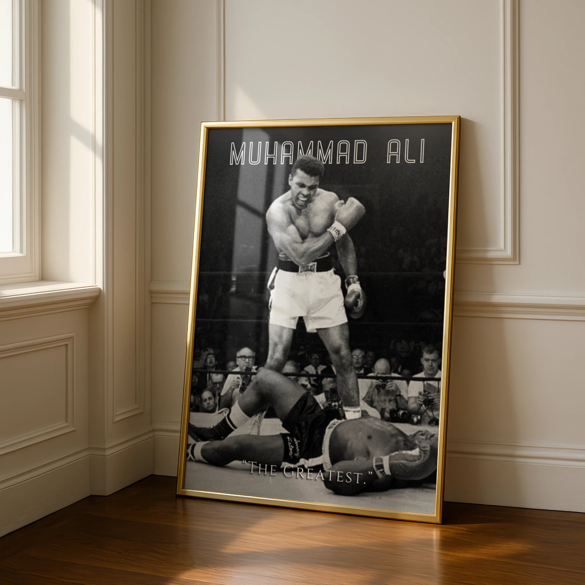 Muhammad Ali Boxing Poster, The Greatest, Black White Sport Wall Art Print