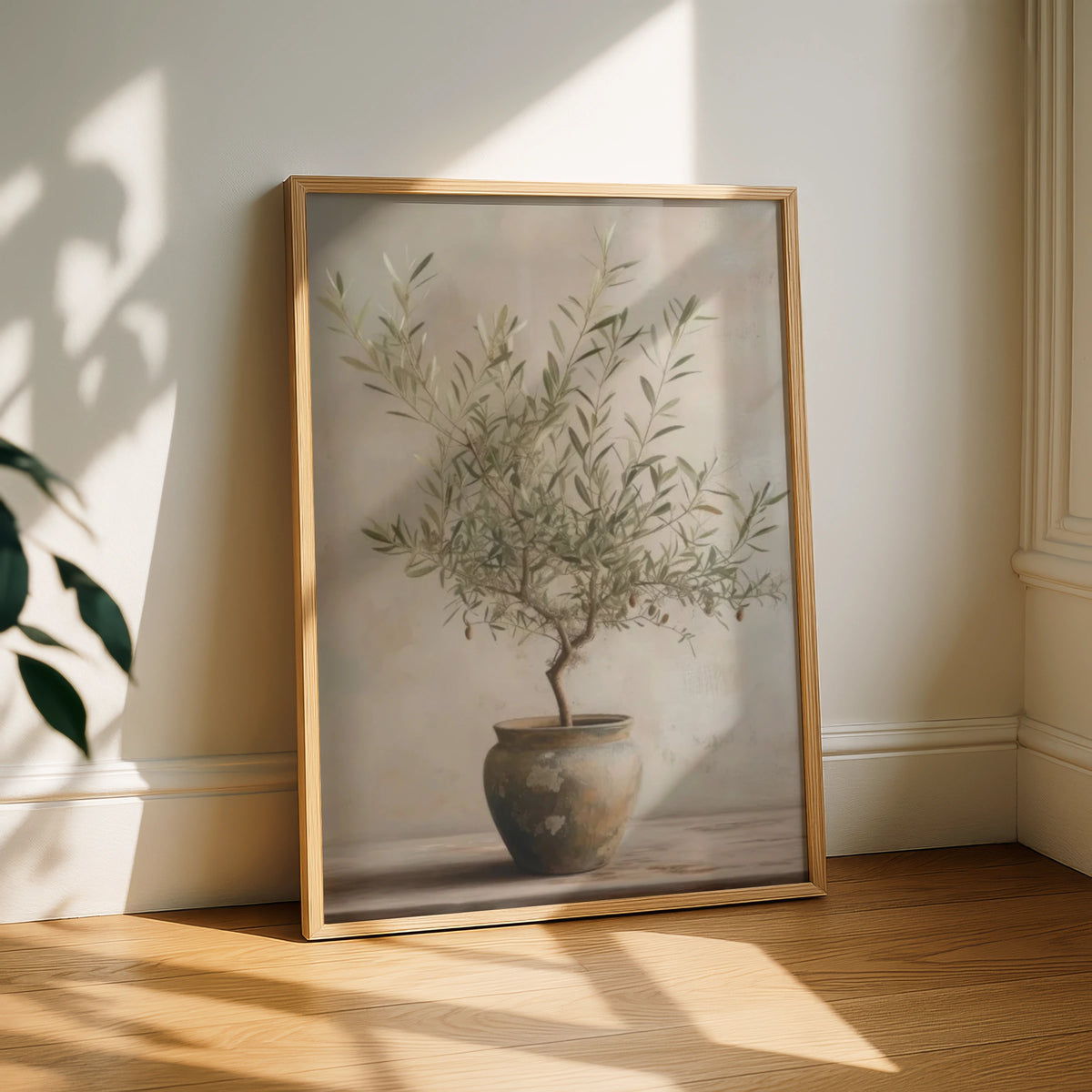 Olive Tree Art Print, Botanical Wall Art, Neutral Earthy Tones, Rustic Plant Poster
