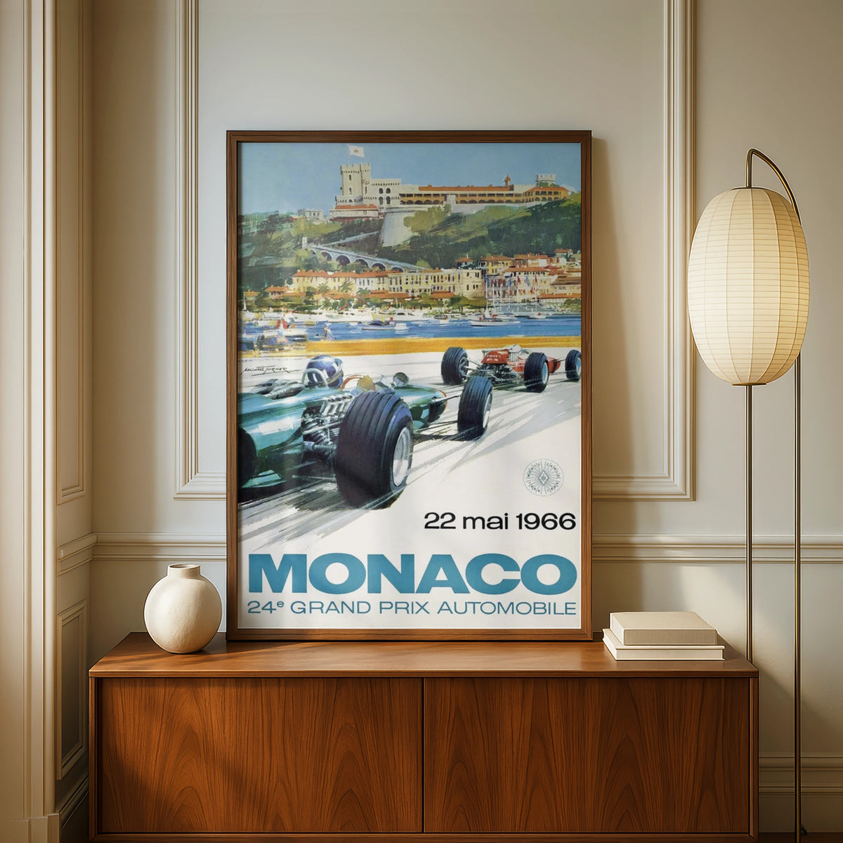 Monaco Grand Prix 1966 Vintage Racing Poster, F1 Art Print, Classic Car Wall Art