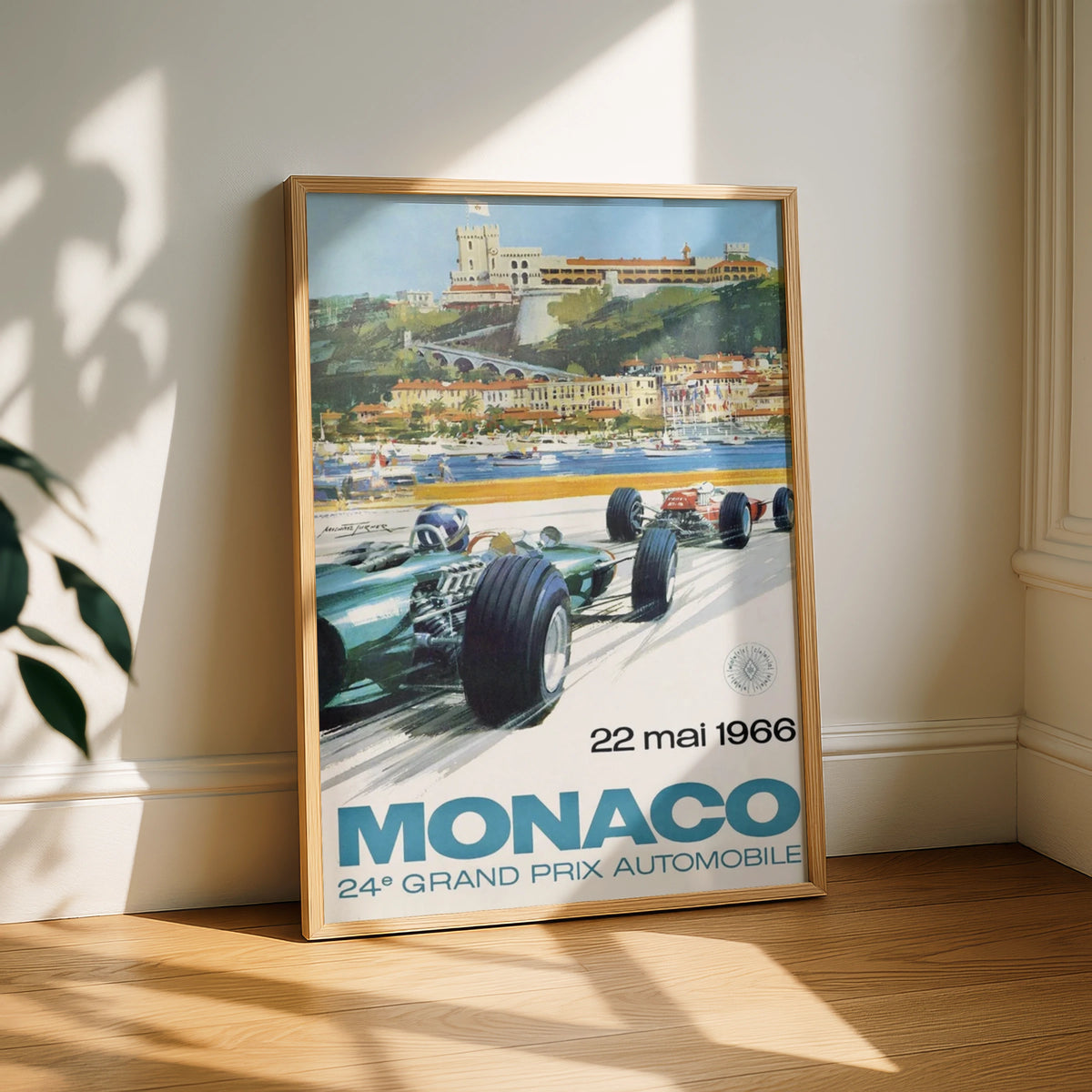 Monaco Grand Prix 1966 Vintage Racing Poster, F1 Art Print, Classic Car Wall Art