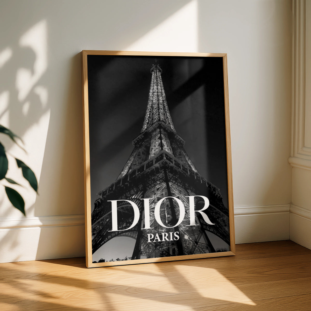 Paris Eiffel Tower Black White Poster, Luxury Fashion Wall Art, Chic Decor