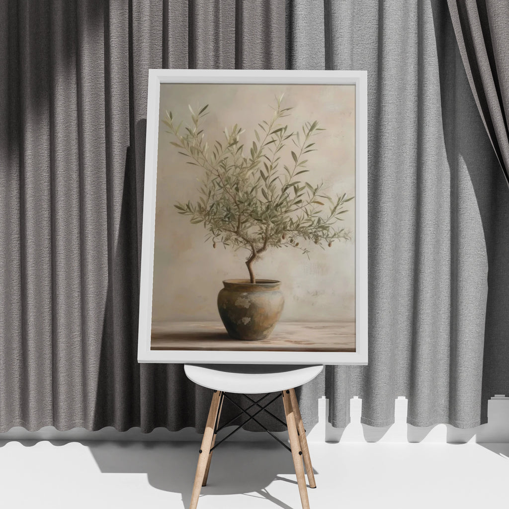 Olive Tree Art Print, Botanical Wall Art, Neutral Earthy Tones, Rustic Plant Poster