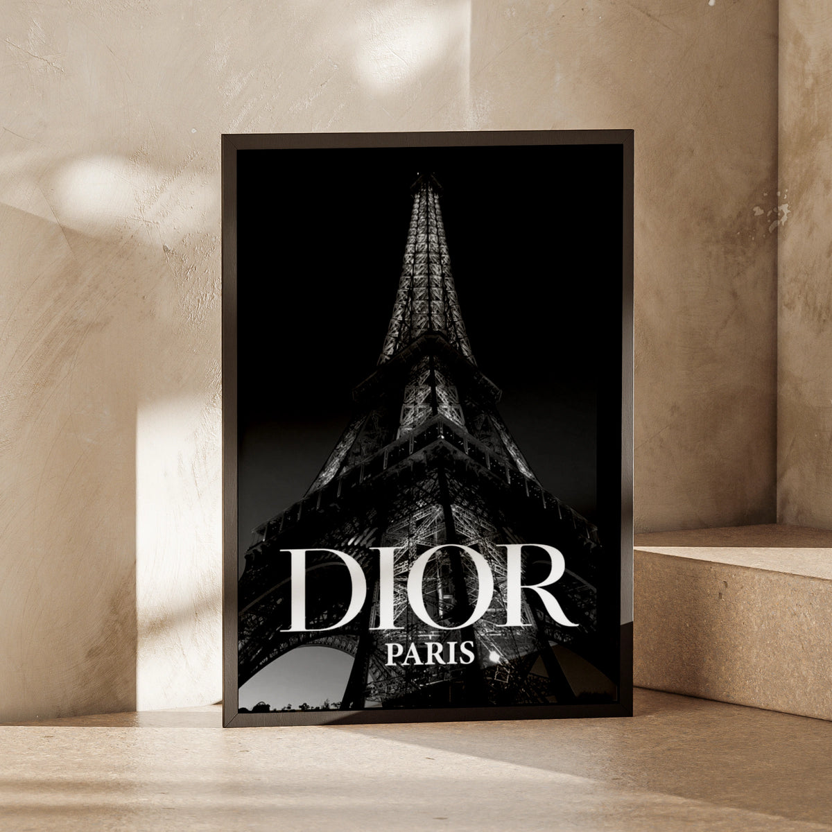 Paris Eiffel Tower Black White Poster, Luxury Fashion Wall Art, Chic Decor