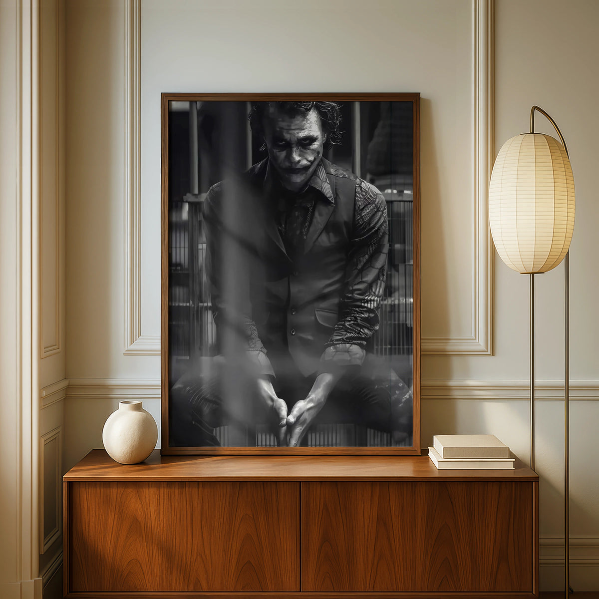 Joker Black and White Art Print, Dark Villain Poster, Gothic Wall Art, Comic Decor