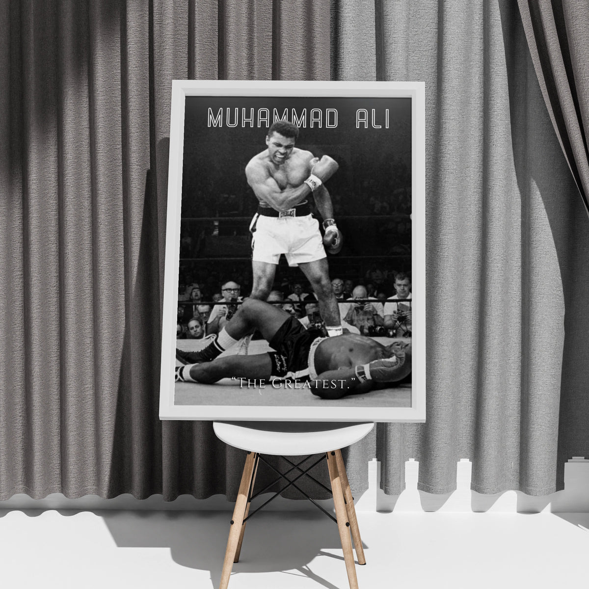Muhammad Ali Boxing Poster, The Greatest, Black White Sport Wall Art Print