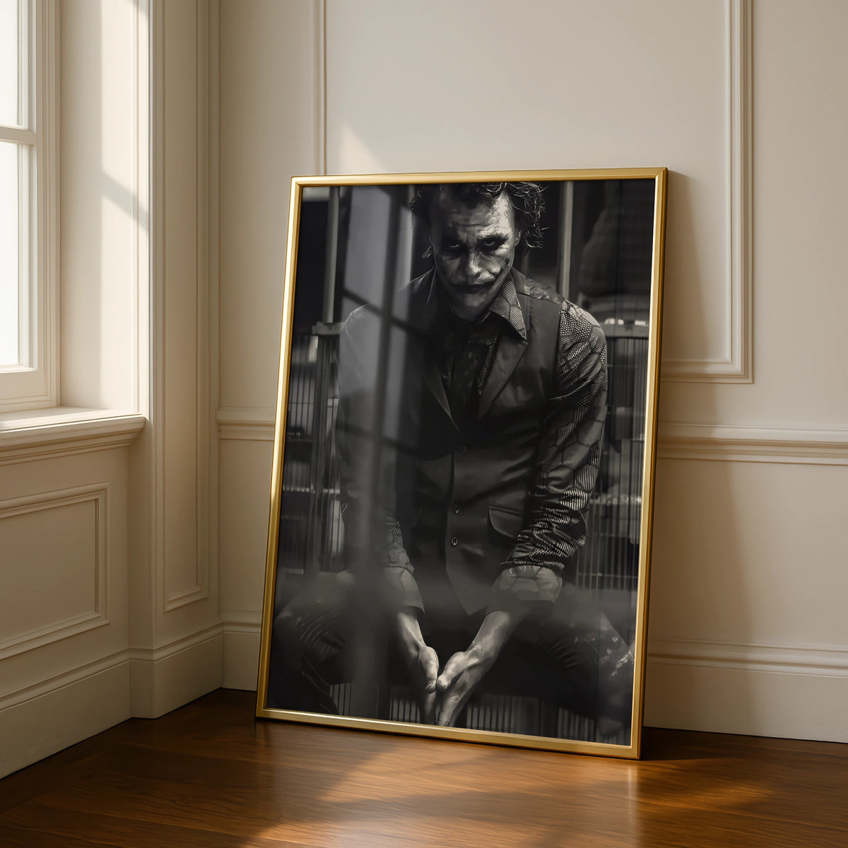 Joker Black and White Art Print, Dark Villain Poster, Gothic Wall Art, Comic Decor