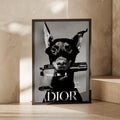 Doberman Dog Black White Photo Poster, Edgy Fashion Art Print, Bold Wall Decor