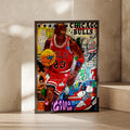 Michael Jordan Chicago Bulls 23 Pop Art Poster, Basketball Street Art Print
