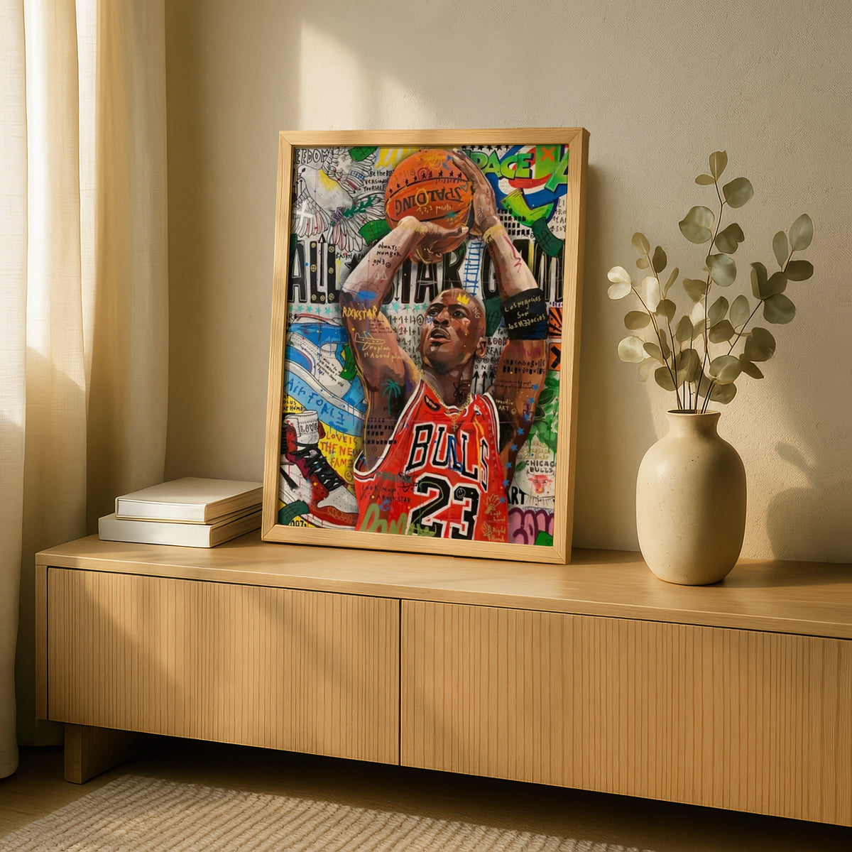 Michael Jordan Pop Art Poster, Chicago Bulls 23 Basketball Wall Art, Graffiti Print