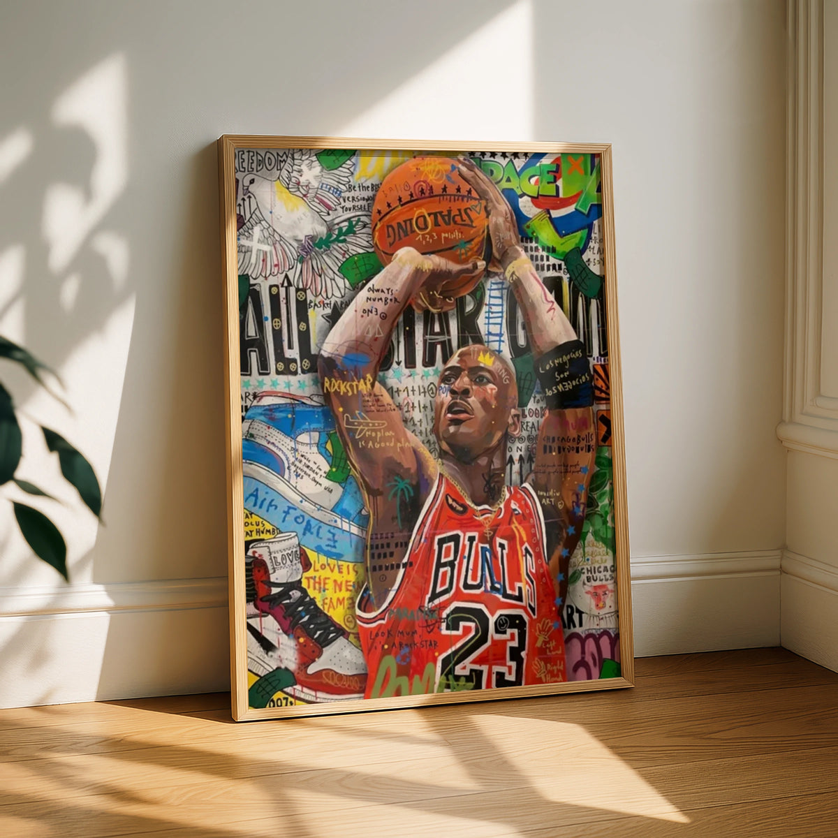 Michael Jordan Pop Art Poster, Chicago Bulls 23 Basketball Wall Art, Graffiti Print