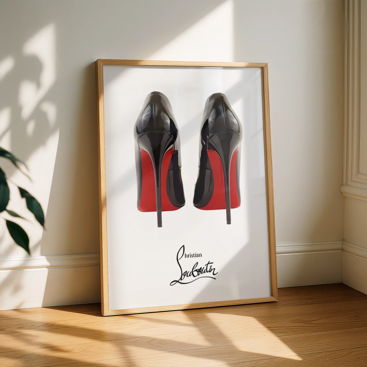 Louboutin Heels Poster, Red Sole Stiletto Print, Black Heel Wall Art, Fashion Print