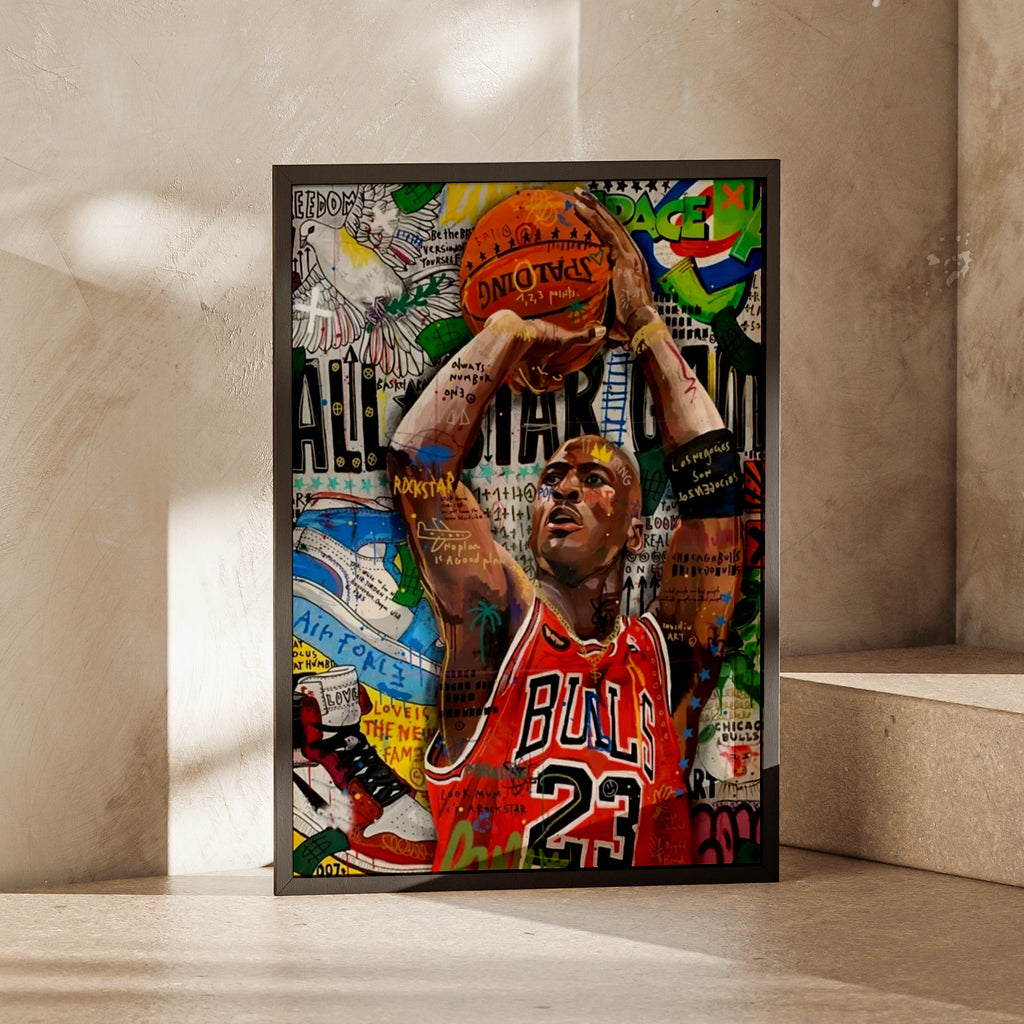 Michael Jordan Pop Art Poster, Chicago Bulls 23 Basketball Wall Art, Graffiti Print