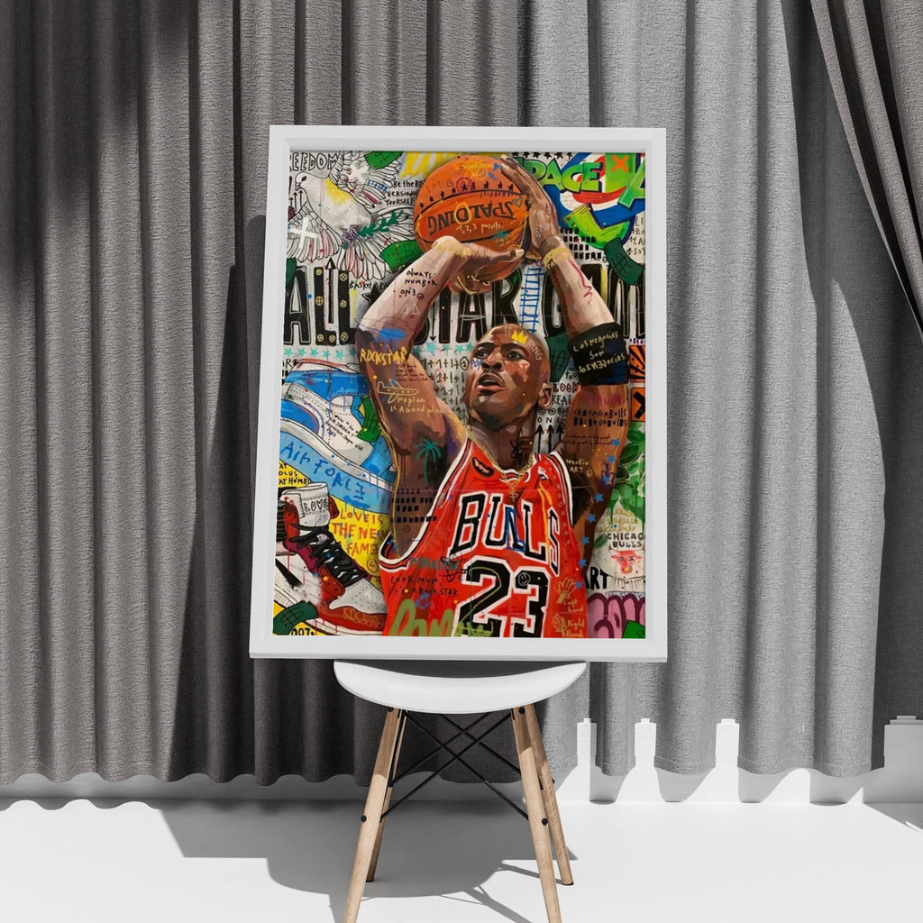 Michael Jordan Pop Art Poster, Chicago Bulls 23 Basketball Wall Art, Graffiti Print