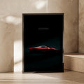 LaFerrari Supercar Poster, Red Ferrari Wall Art, Dark Moody Car Print, Garage Decor