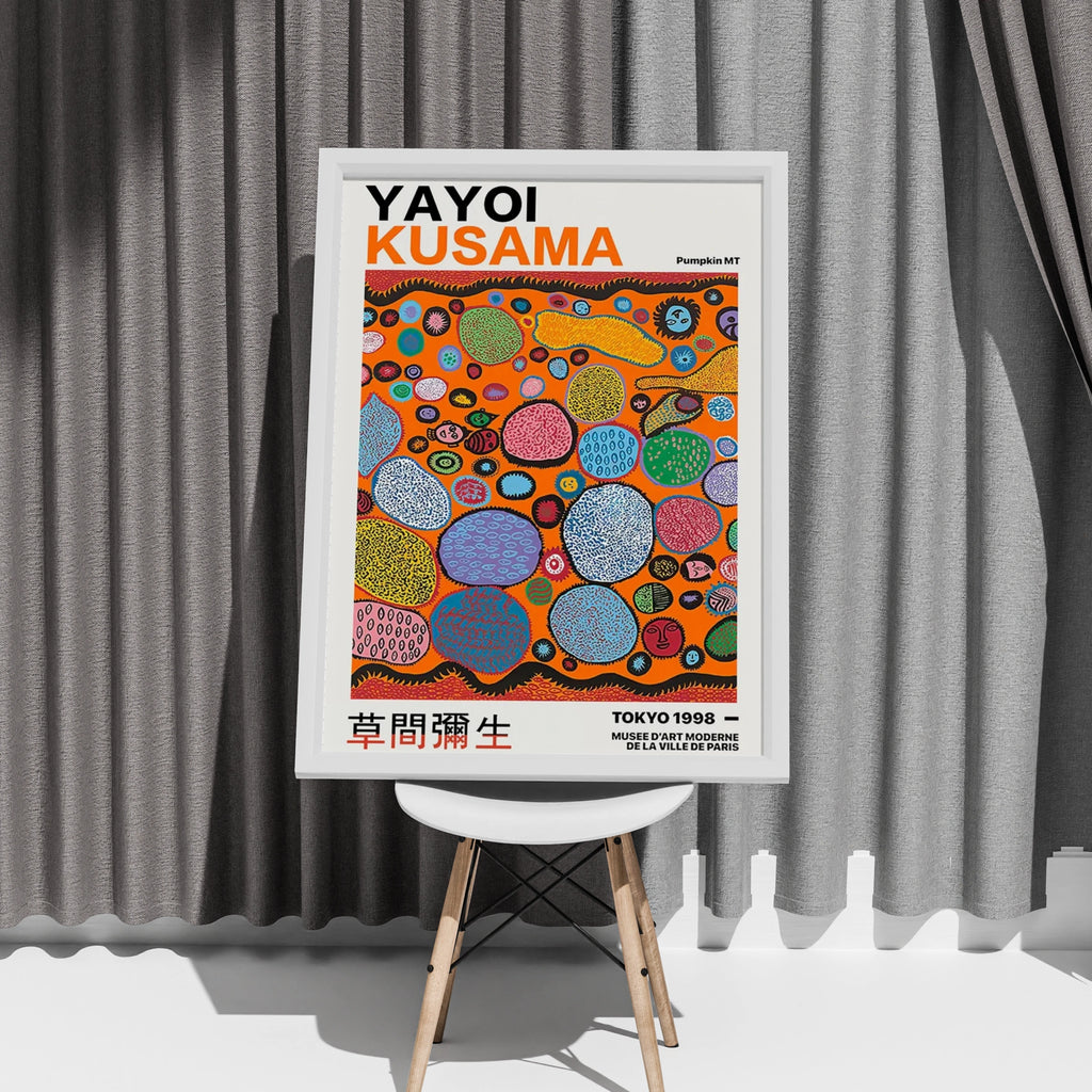 Yayoi Kusama Pumpkin MT Poster, Tokyo 1998 Exhibition Print, Colourful Art