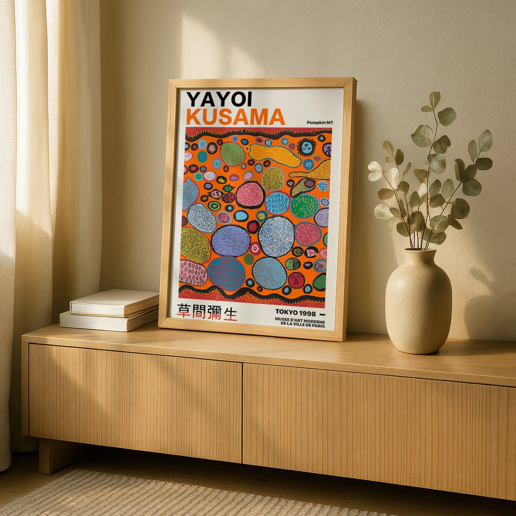 Yayoi Kusama Pumpkin MT Poster, Tokyo 1998 Exhibition Print, Colourful Art