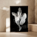 Marilyn Monroe Iconic White Dress Poster, Black White Vintage Hollywood Wall Art