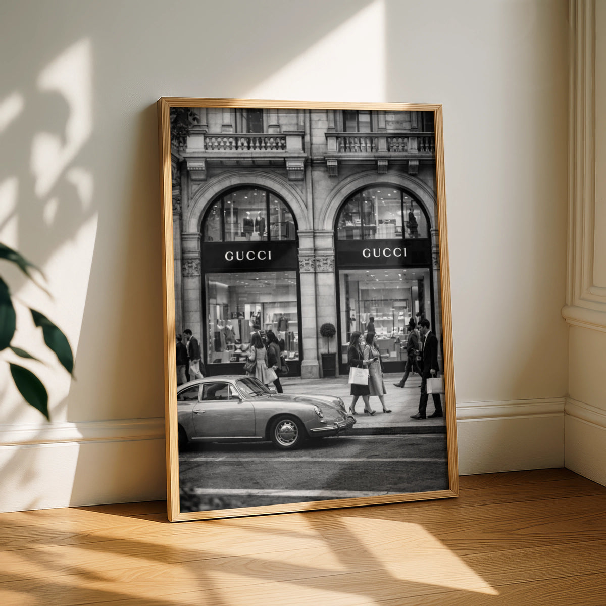 Luxury Fashion Street Photography Print, Designer Boutique Wall Art, Black White Poster