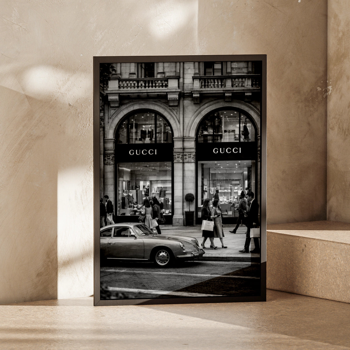 Luxury Fashion Street Photography Print, Designer Boutique Wall Art, Black White Poster