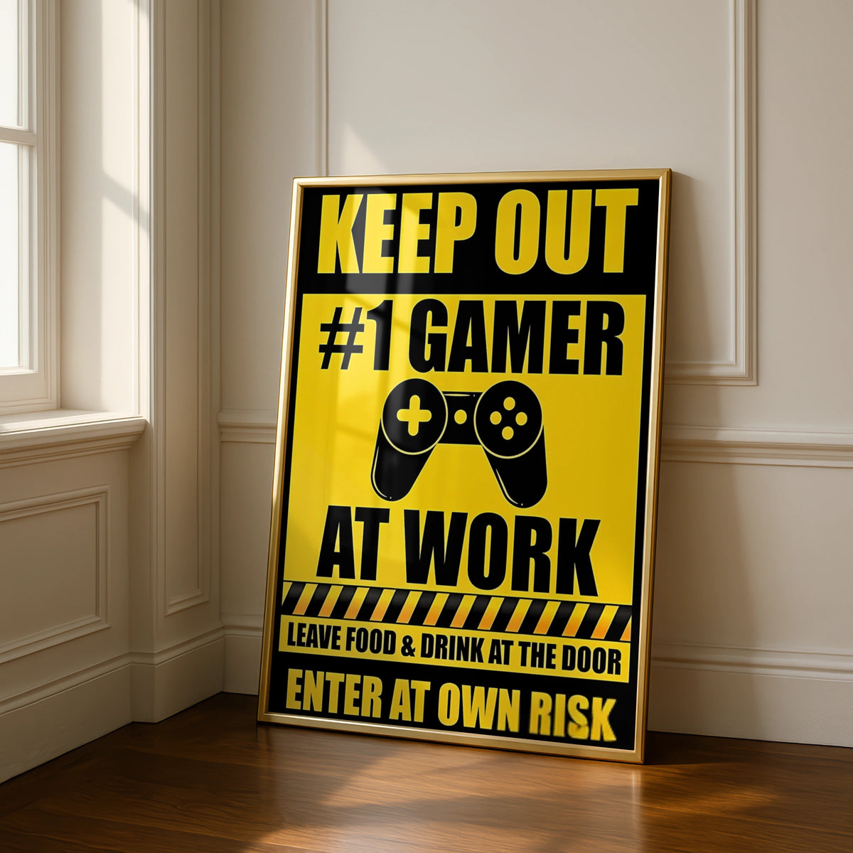 Gamer Warning Sign, Keep Out #1 Gamer at Work, Funny Gaming Decor, Video Game Poster, Enter at Own