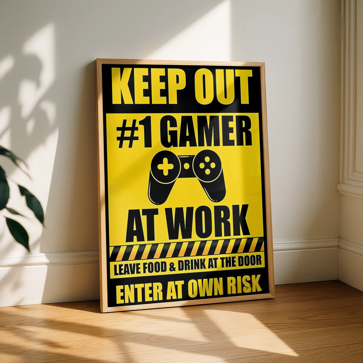 Gamer Warning Sign, Keep Out #1 Gamer at Work, Funny Gaming Decor, Video Game Poster, Enter at Own