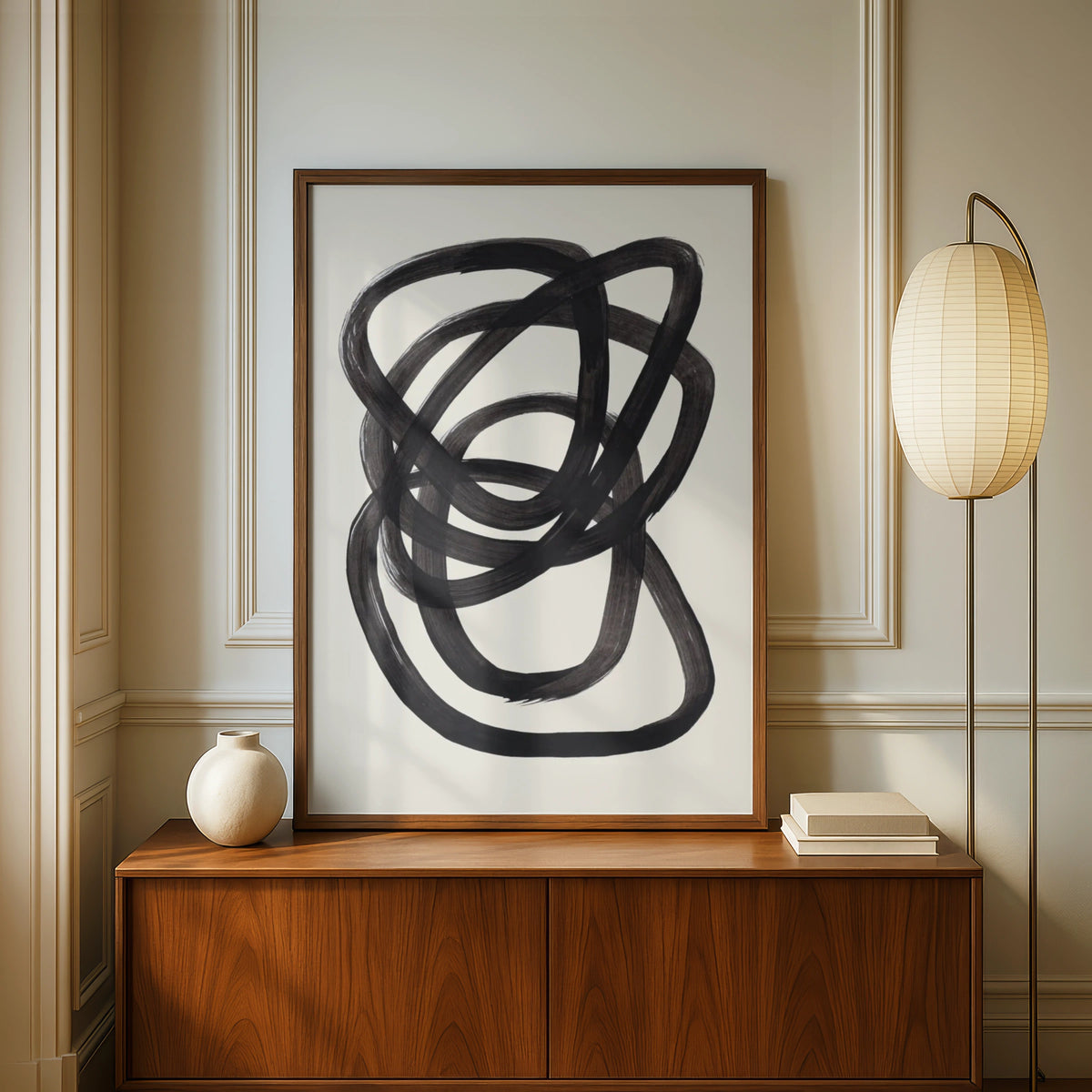 Abstract Black Line Art Print, Minimalist Wall Decor, Modern Home Aesthetic, Unframed Poster