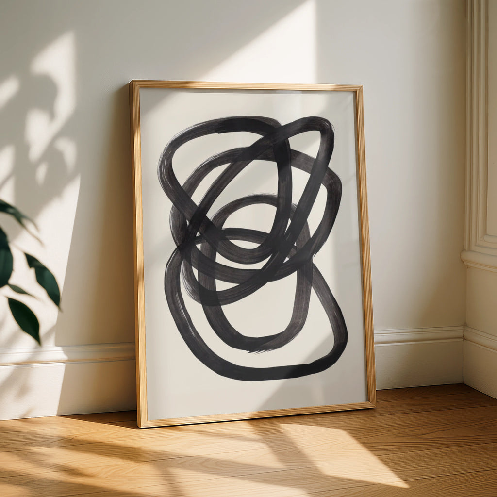 Abstract Black Line Art Print, Minimalist Wall Decor, Modern Home Aesthetic, Unframed Poster