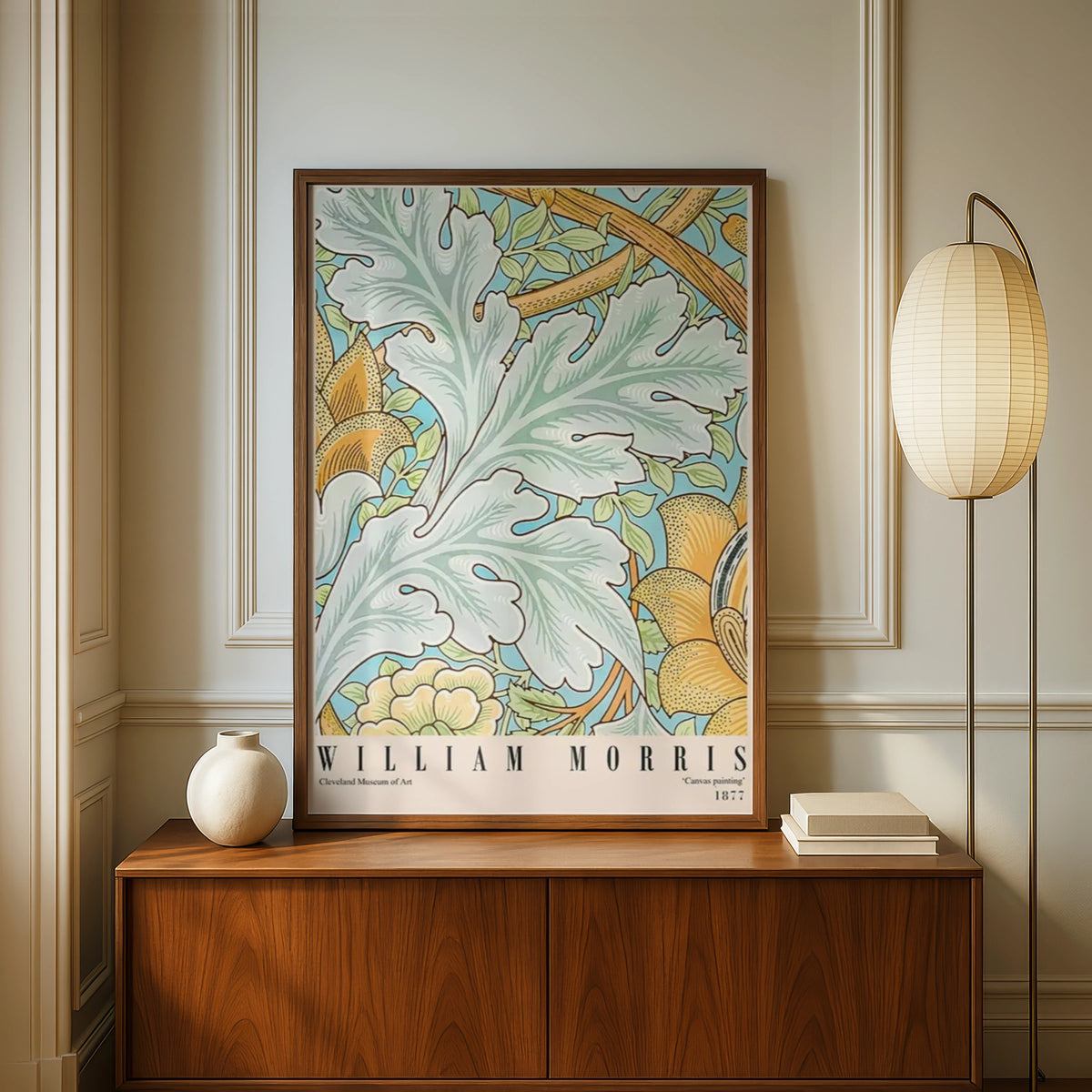 William Morris Botanical Art Print, Floral Canvas Painting, Vintage Wall Decor, Nature Illustration