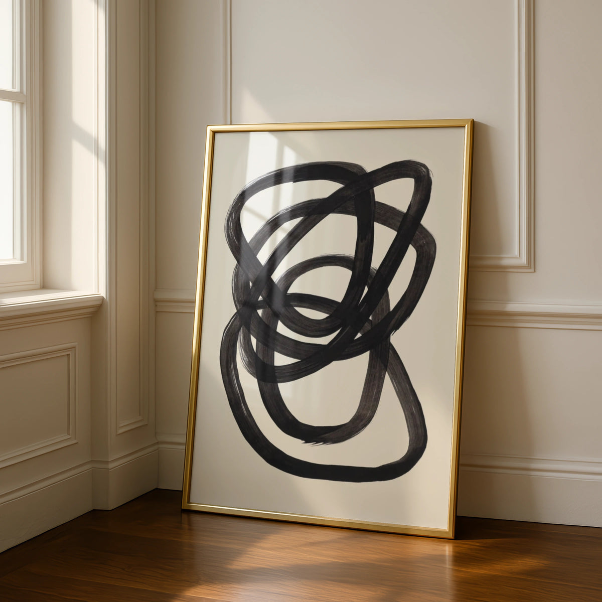 Abstract Black Line Art Print, Minimalist Wall Decor, Modern Home Aesthetic, Unframed Poster