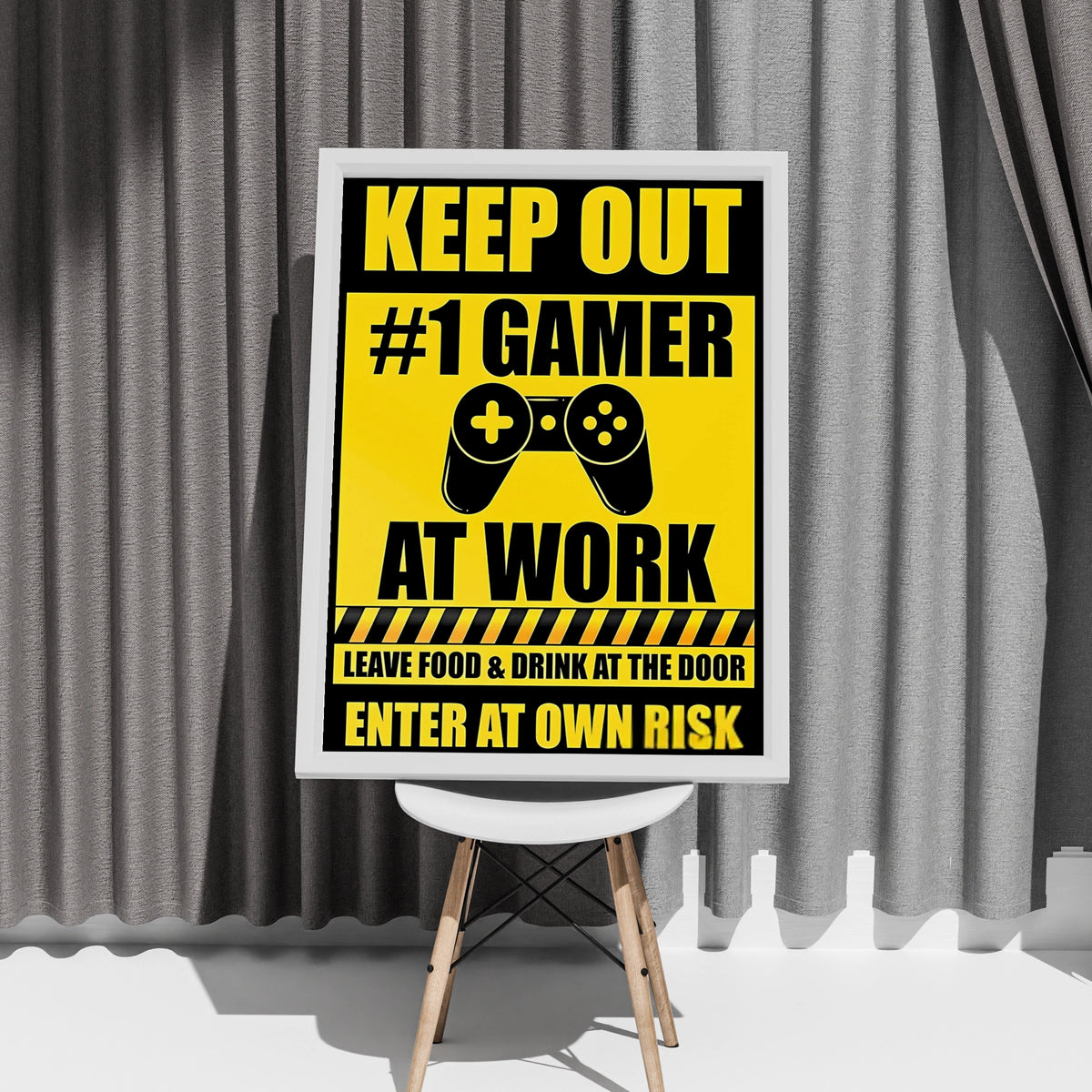 Gamer Warning Sign, Keep Out #1 Gamer at Work, Funny Gaming Decor, Video Game Poster, Enter at Own
