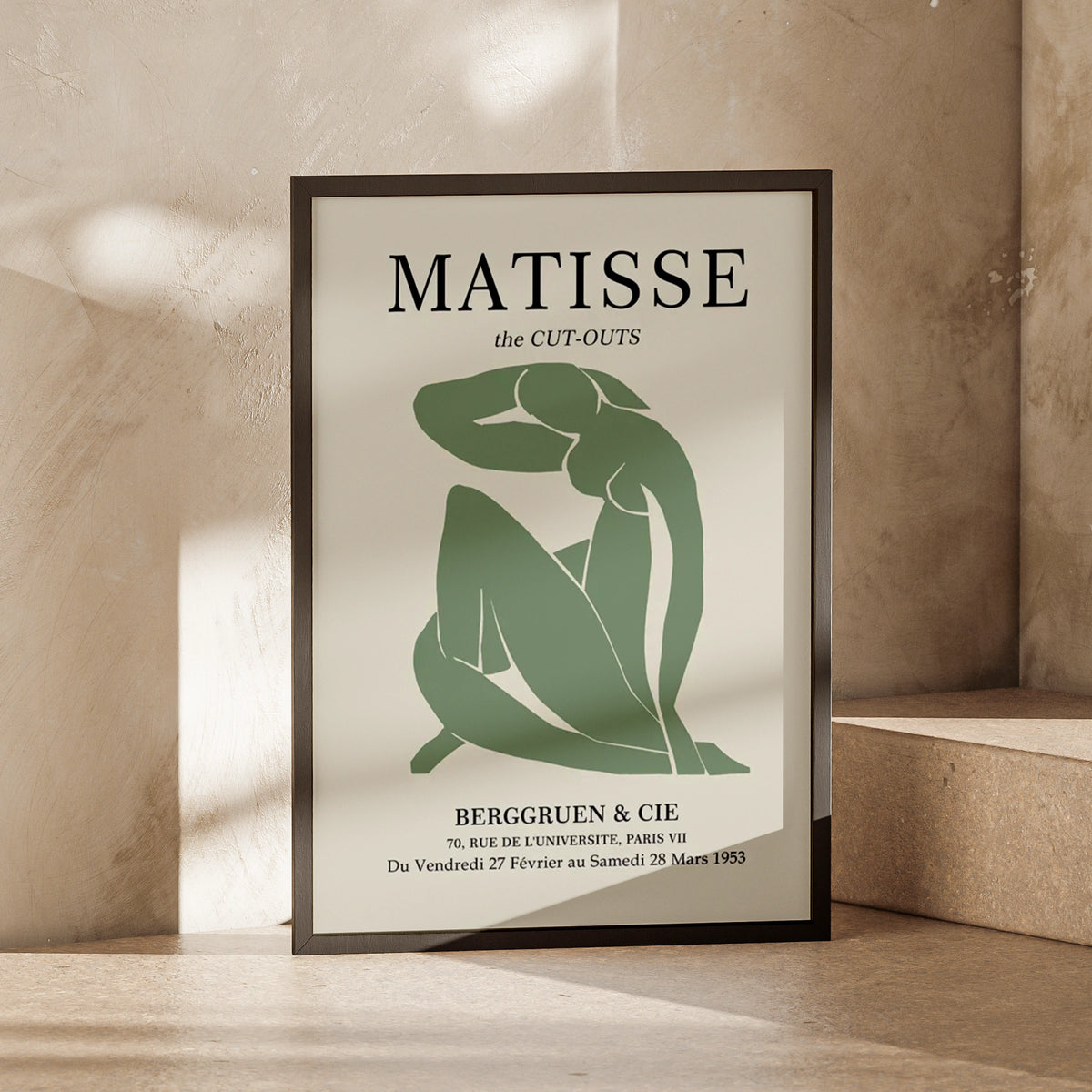 Matisse Cut-Out Art Print, Abstract Figure Poster, Minimalist Wall Decor, Green Nude Silhouette