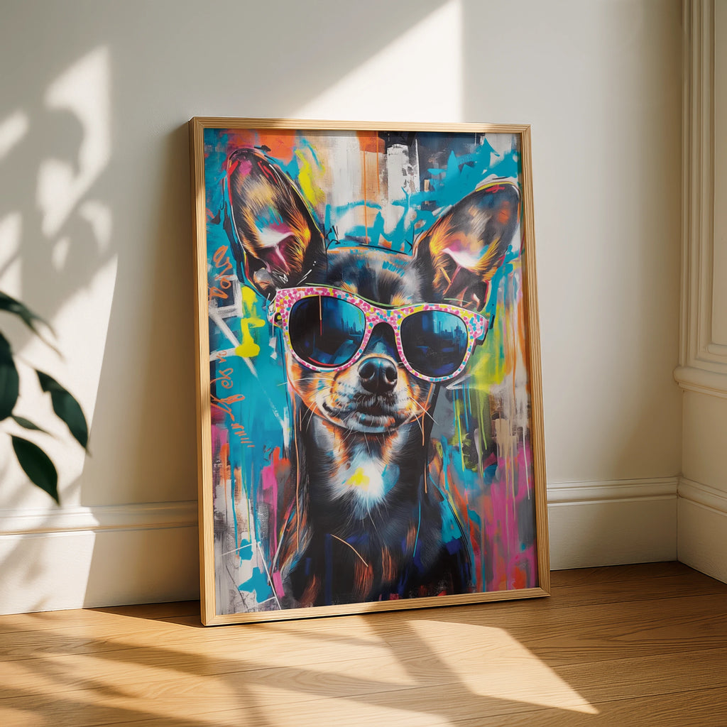 Playful Dog Wall Art, Colourful Pet Print, Funky Dog Portrait, Modern Home Decor, Pet Lover Gift