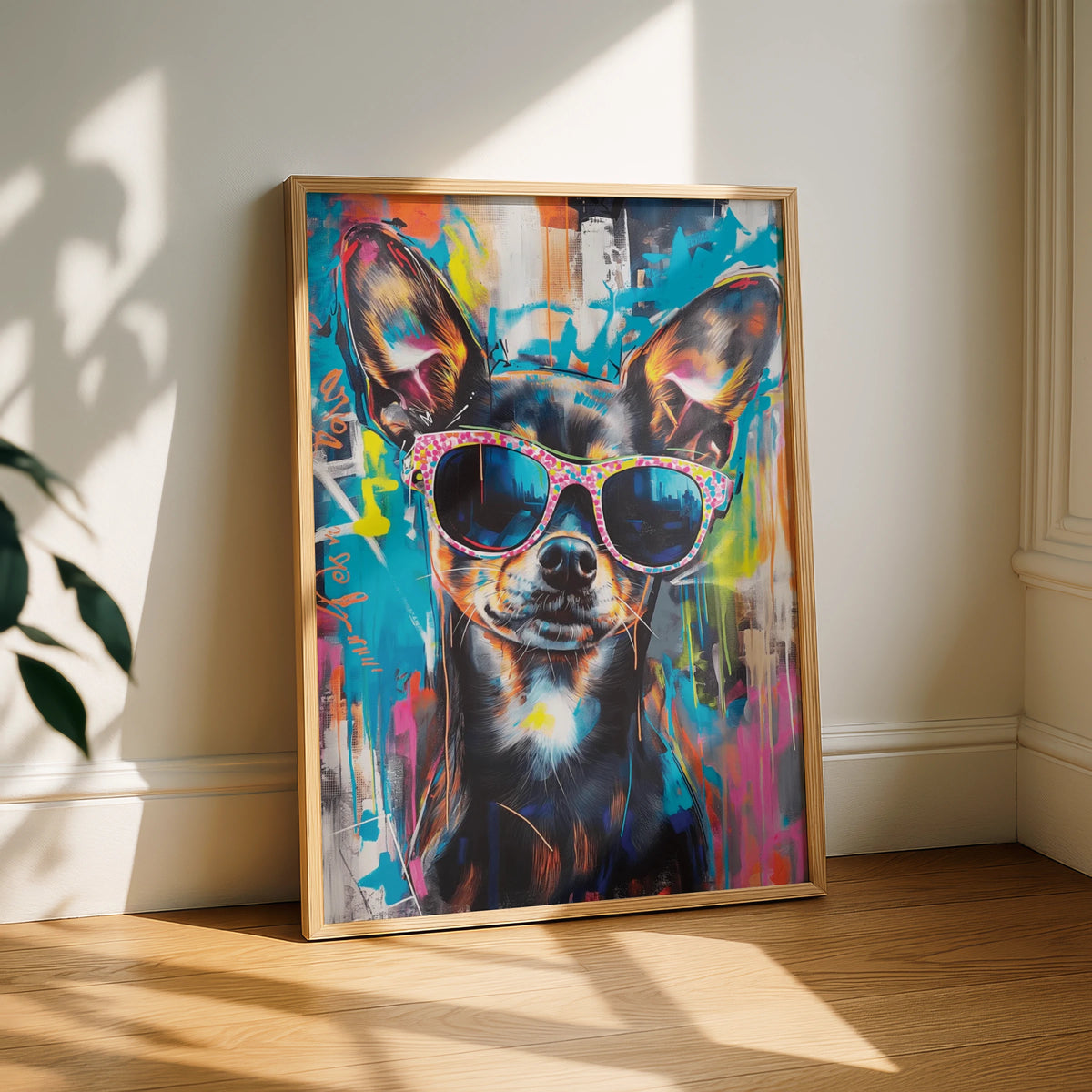 Playful Dog Wall Art, Colourful Pet Print, Funky Dog Portrait, Modern Home Decor, Pet Lover Gift