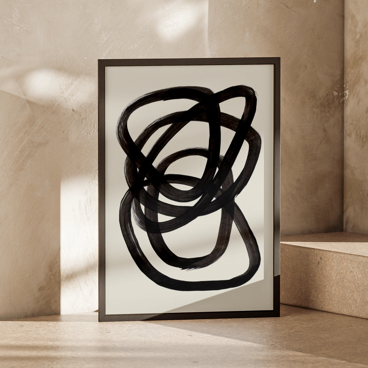 Abstract Black Line Art Print, Minimalist Wall Decor, Modern Home Aesthetic, Unframed Poster
