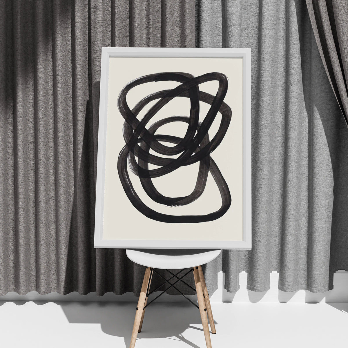 Abstract Black Line Art Print, Minimalist Wall Decor, Modern Home Aesthetic, Unframed Poster