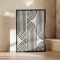 Minimalist Black and White Line Art Print, Geometric Abstract Poster for Modern Home Decor