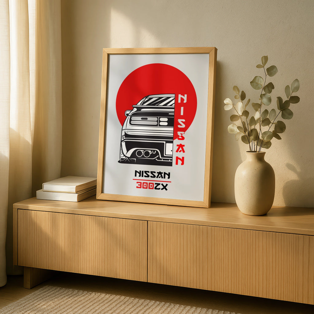 Nissan 300ZX Wall Art, Classic Car Poster, Minimalist Automotive Decor, Retro Style Print